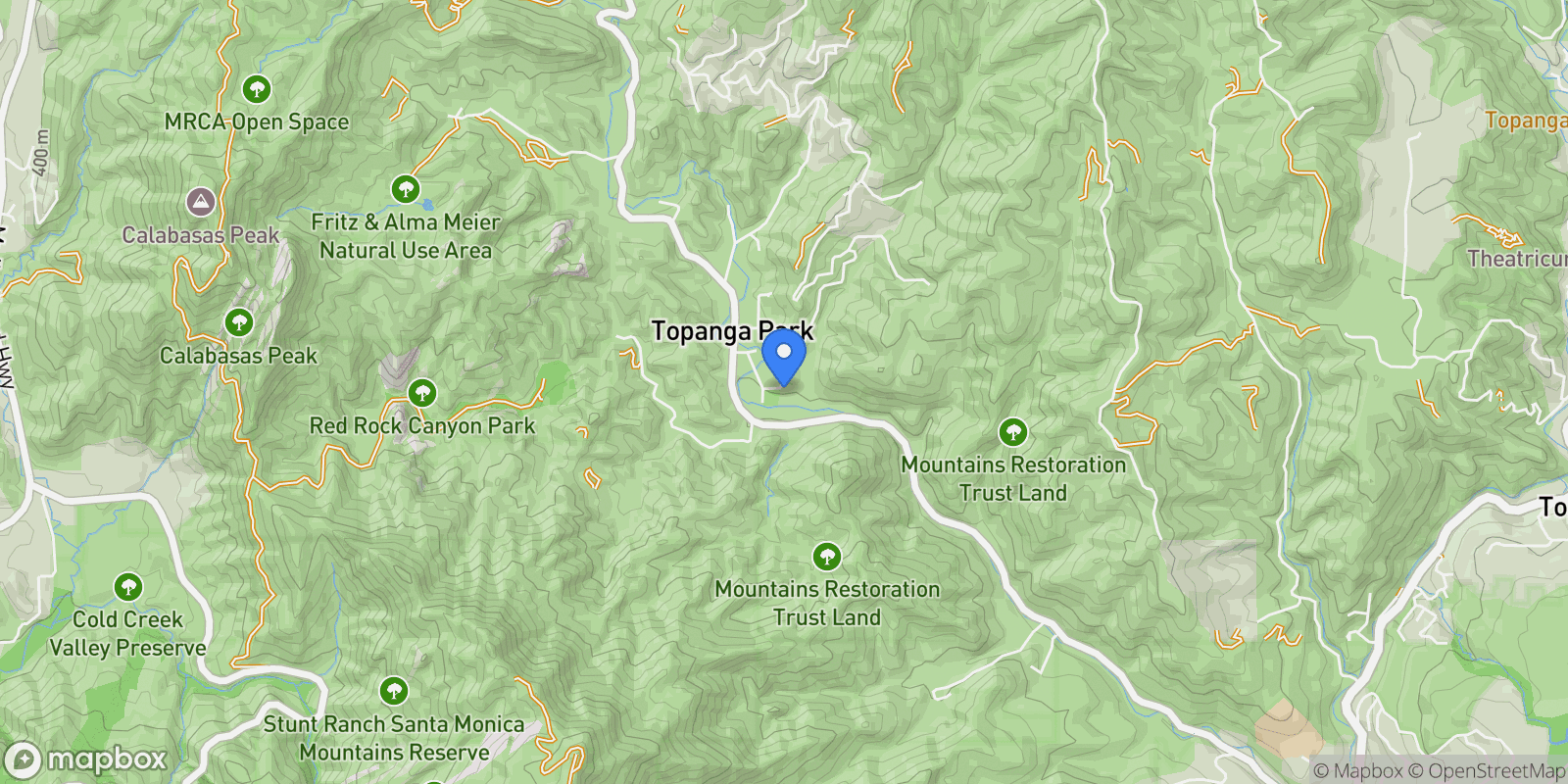 Map showing 1520 Bonnell Drive, Topanga, California, United States.