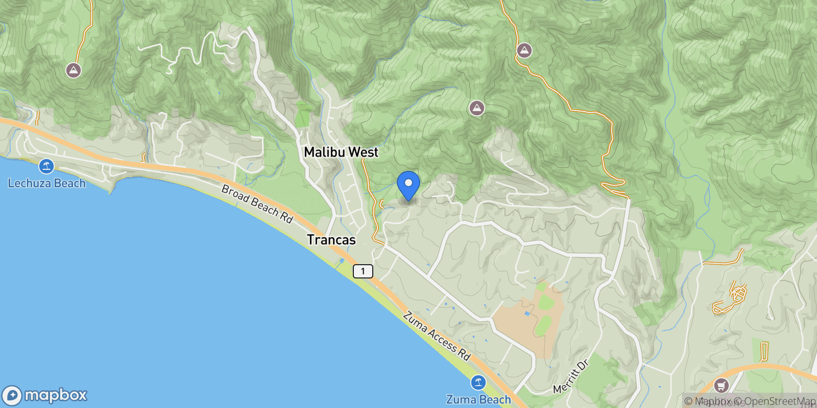 Map showing 6277 Sea Star Drive, Malibu, California, United States.