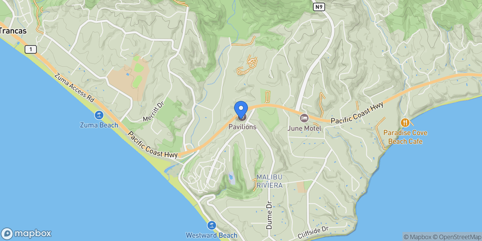 Map showing 29221 Heathercliff Road 13, Malibu, California, United States.