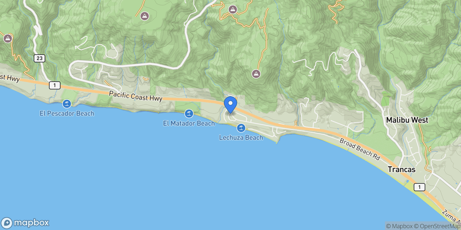 Map showing 31830 Broad Beach Road, Malibu, California, United States.