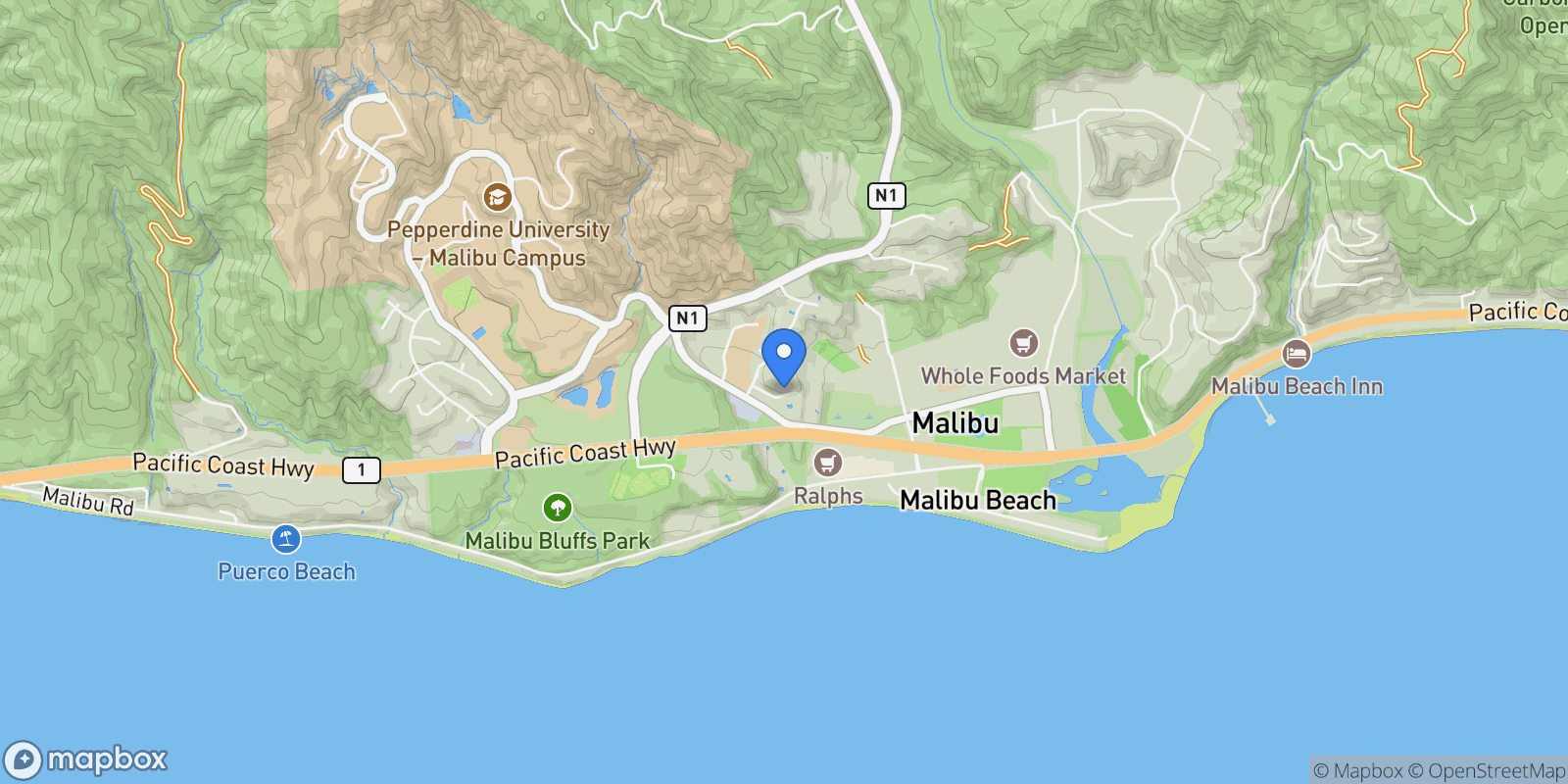 Map showing 23949 De Ville Way, Malibu, California, United States.