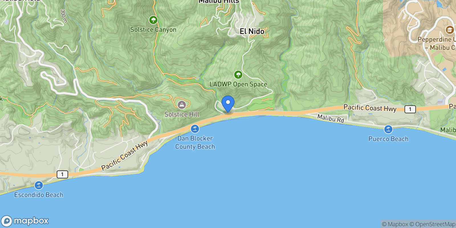 Map showing 32357 Pacific Coast Highway, Malibu, California, United States.