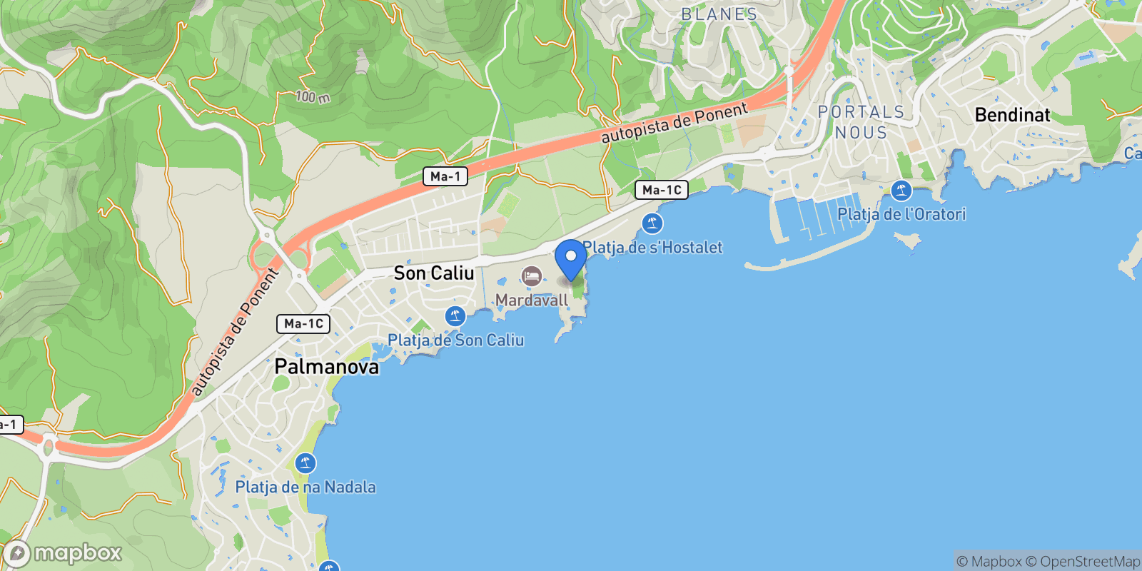Map showing 07181 Punta Negra, Illes Balears, Spain, Calvia, Balearic Islands, Spain.