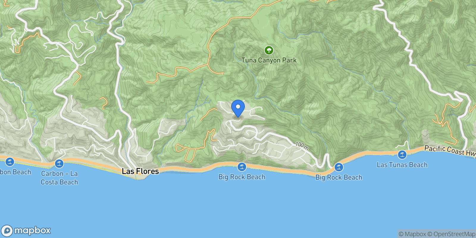 Map showing 20776 Big Rock Drive, Malibu, California, United States.