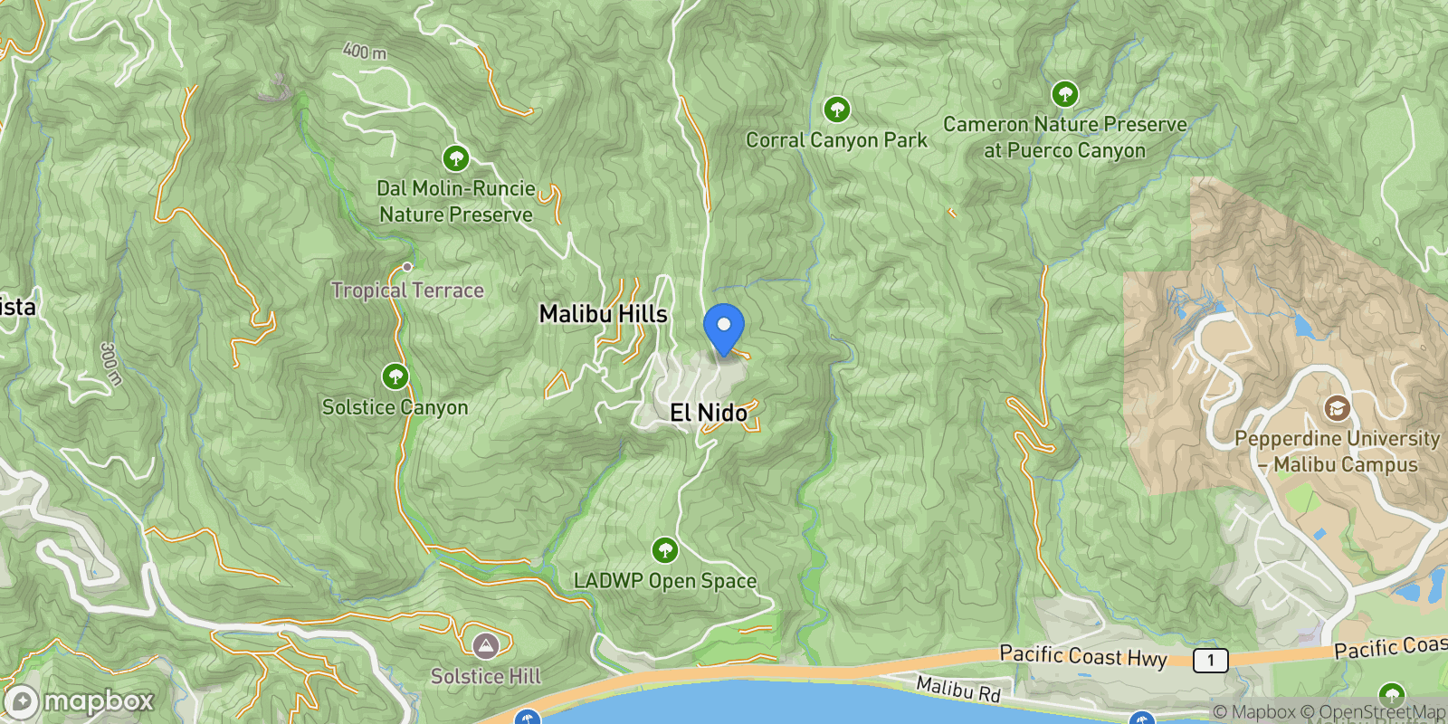 Map showing 2900 Corral Canyon Road, Malibu, California, United States.