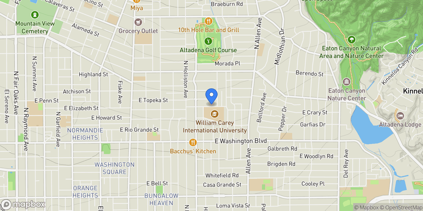 Map showing 1561 East Elizabeth Street, Altadena, California, United States.