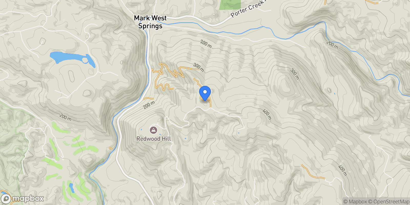Map showing 2025 Redwood Hill Road, Santa Rosa, California, United States.