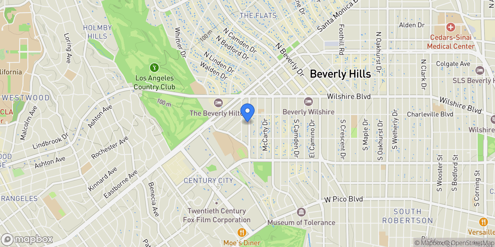 Map showing 211 S Spalding Drive 107N, Beverly Hills, California, United States.