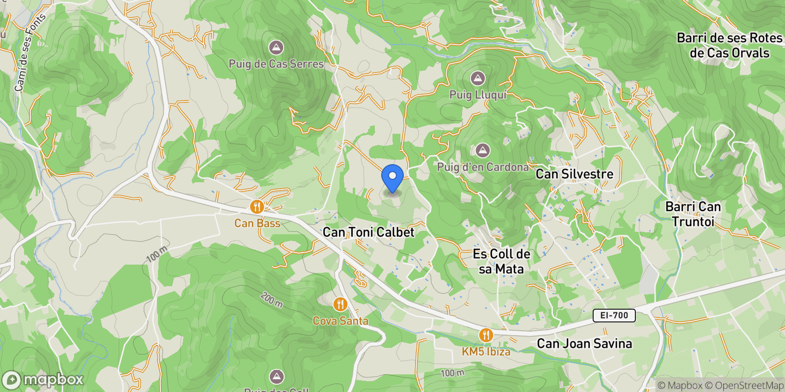 Map showing Lugar Venda de Xarraco, 52, 07810, Illes Balears, Spain, Sant Josep de sa Talaia, Balearic Islands, Spain.
