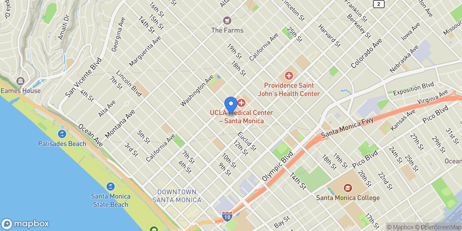 Map showing 1244 14th Street C, Santa Monica, California, United States.