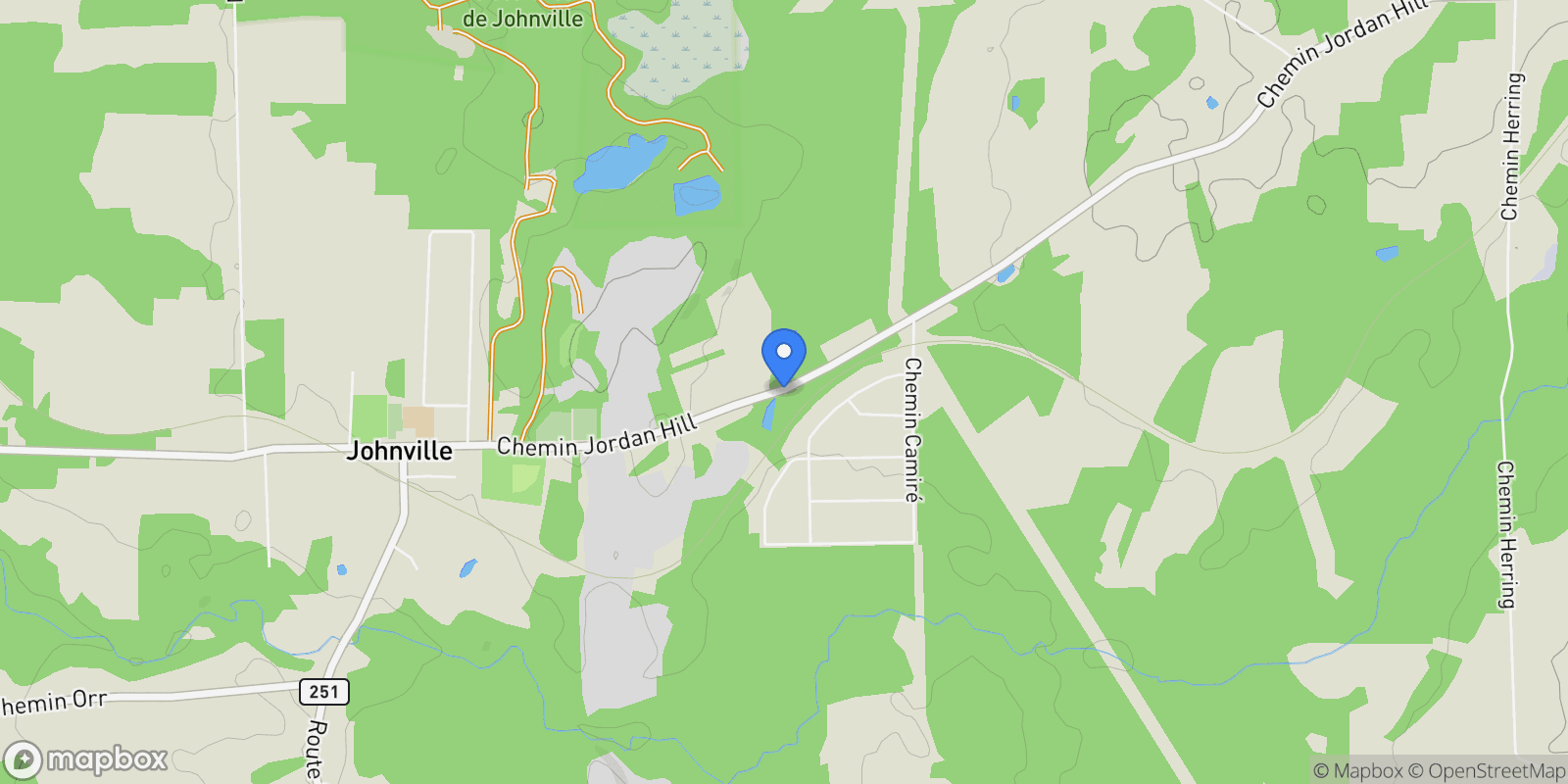 Map showing 112 Ch. Jordan Hill, Cookshire-Eaton, Quebec, Canada.