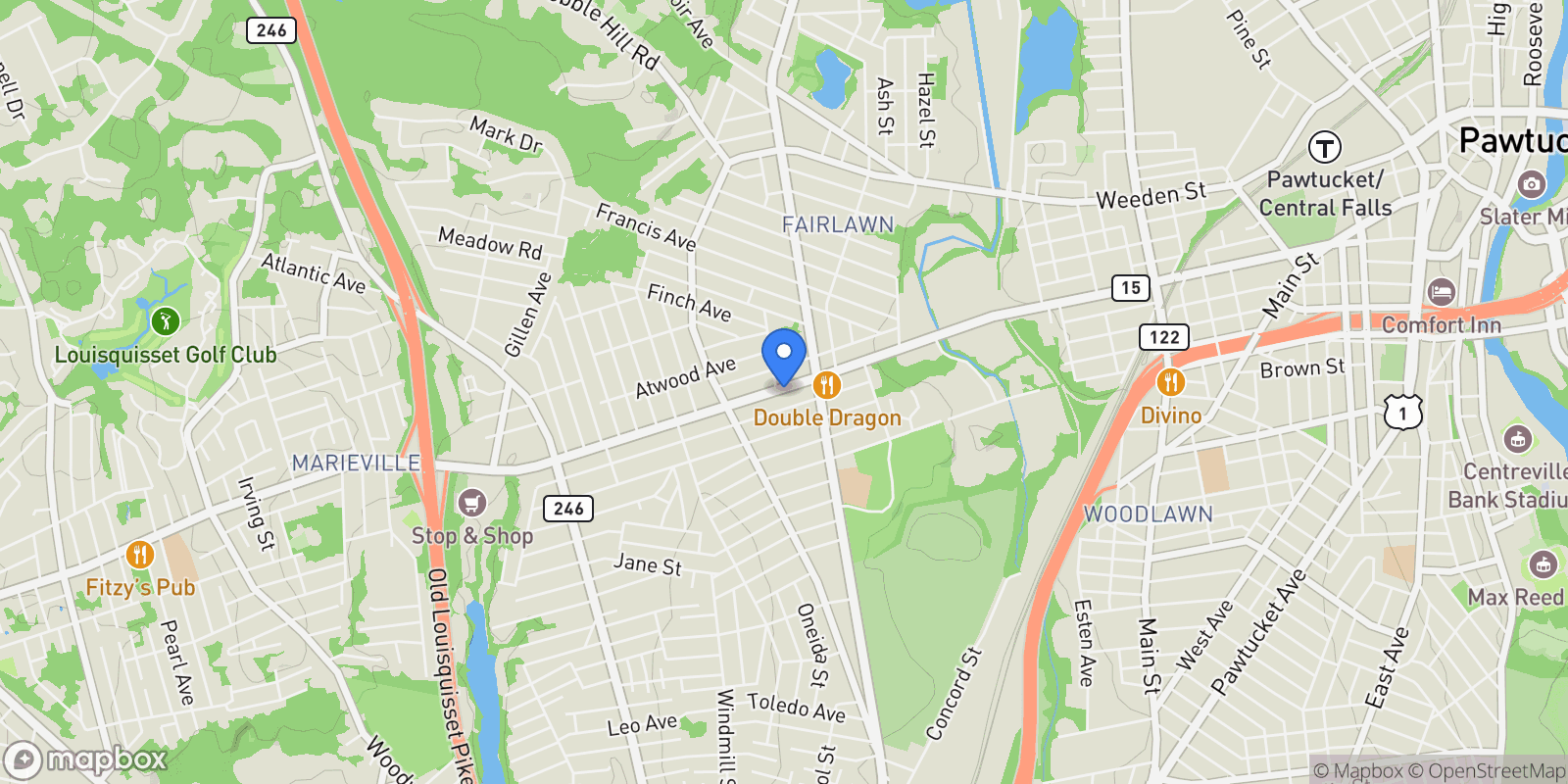 Map showing 808 Mineral Spring, Pawtucket, RI 02860, Pawtucket, Rhode Island, United States.