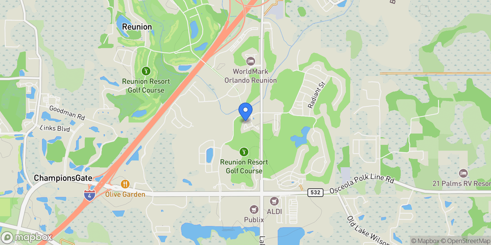 Map showing 1354 Centre Court Ridge Drive Unit# 204, Reunion, FL 34747, Kissimmee, Florida, United States.