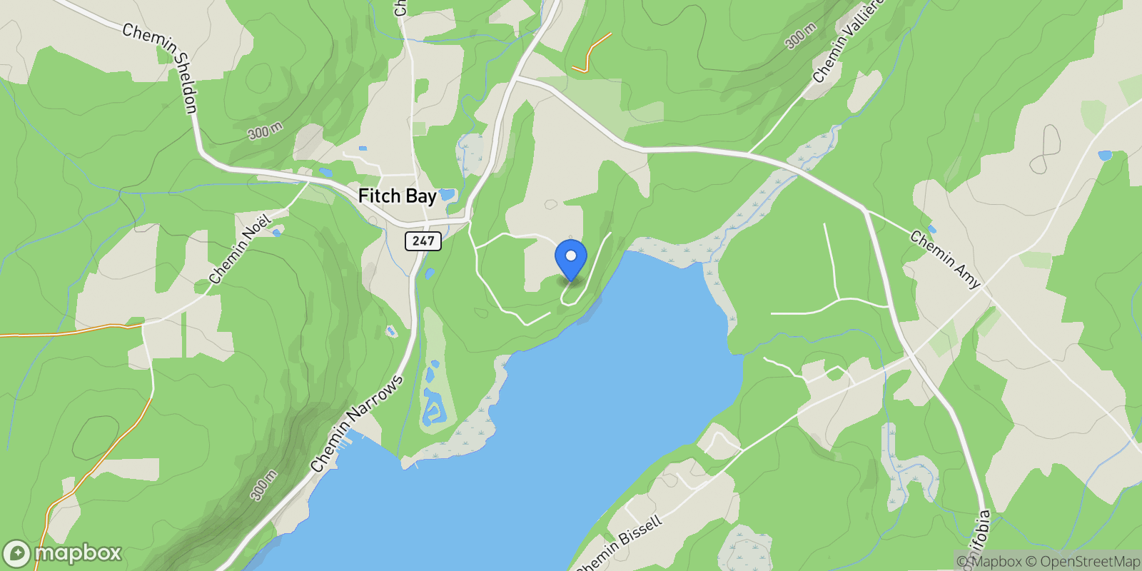 Map showing 92 Ch. des Bosquets-Fleuris, Magog, Quebec, Canada.