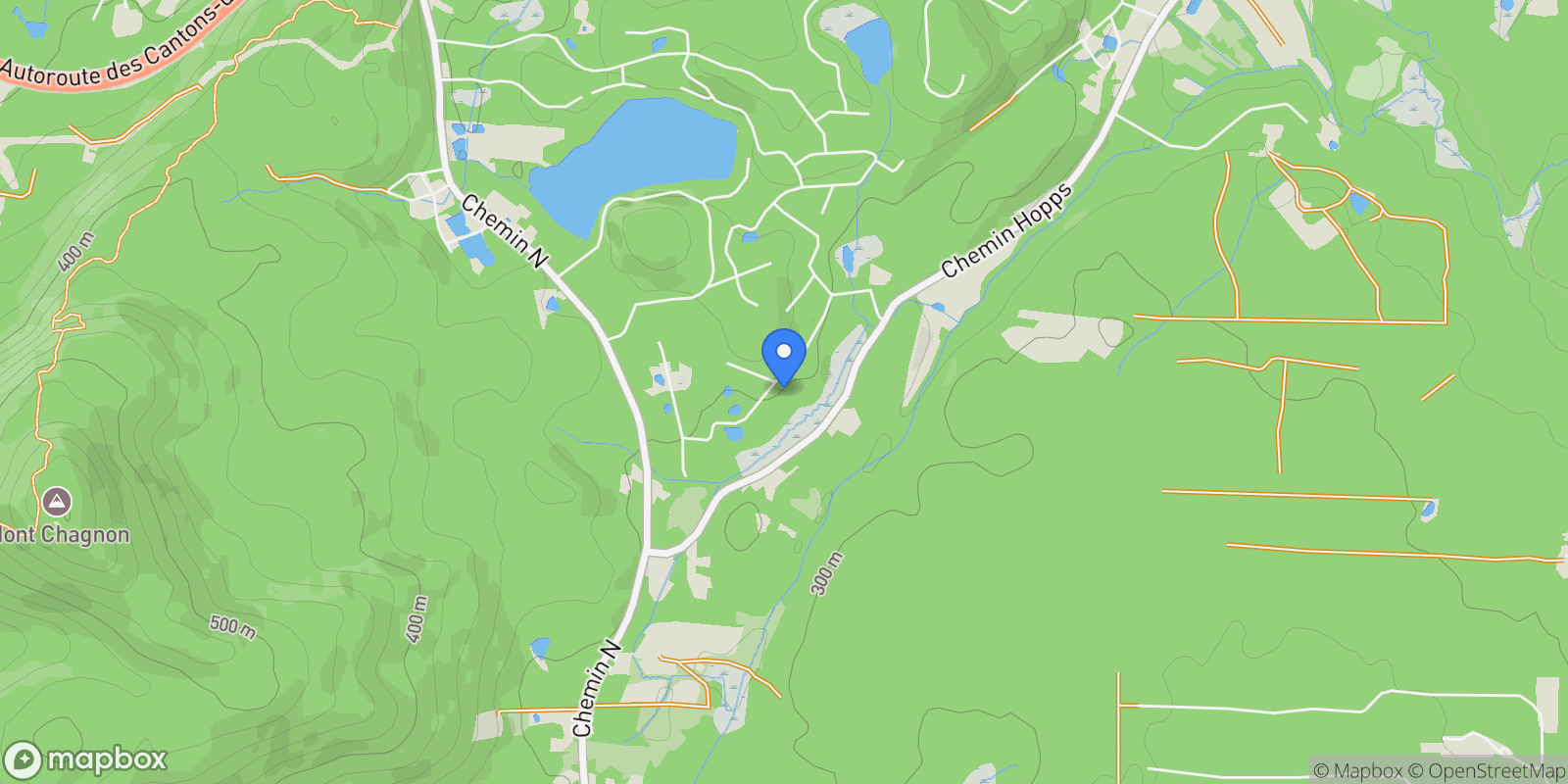 Map showing 20 rue des Mélilots, Austin, Quebec, Canada.