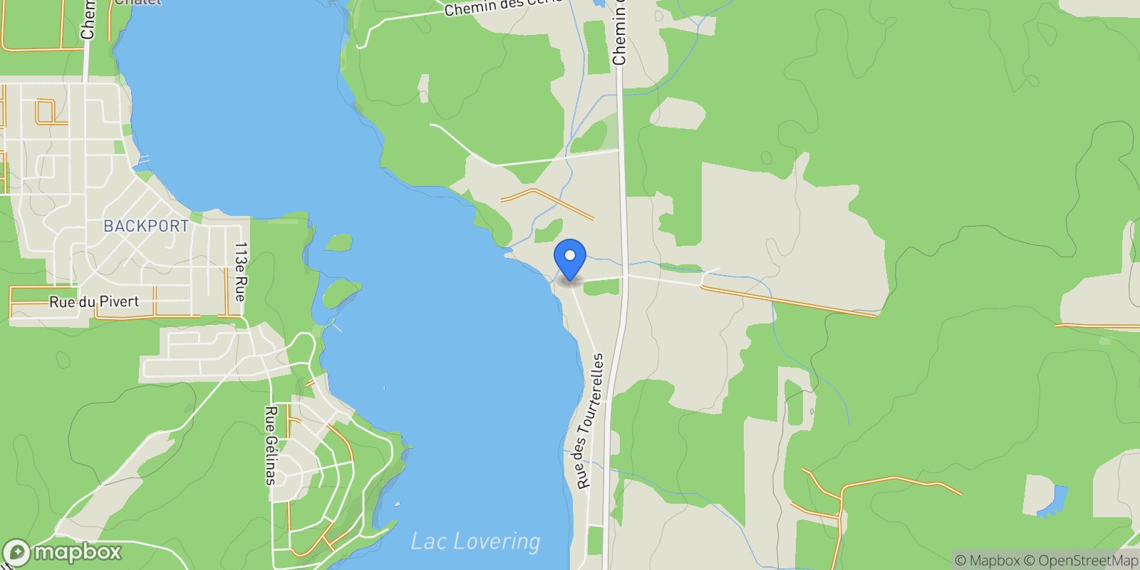 Map showing 1009 rue des Tourterelles, Magog, Quebec, Canada.