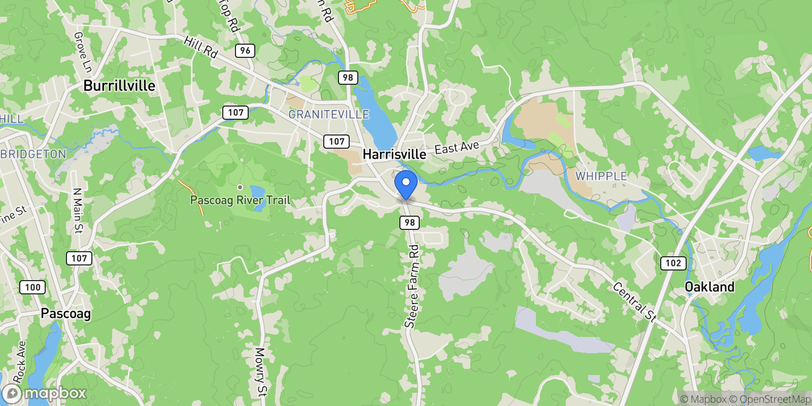 Map showing 11 Central, Burrillville, RI 02830, Burrillville, Rhode Island, United States.