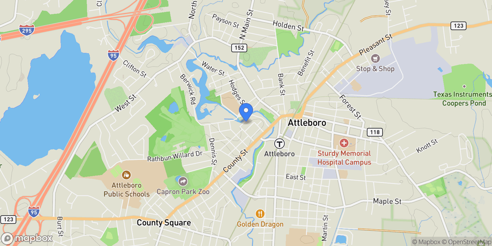 Map showing 11 Cliff St, Attleboro, MA 02703, Attleboro, Massachusetts, United States.
