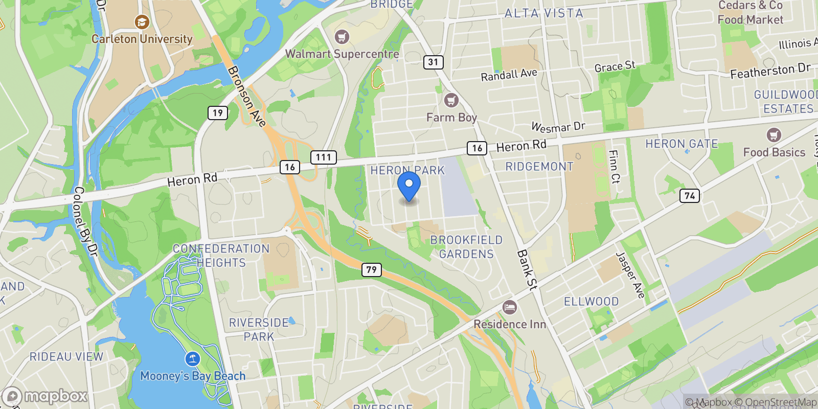Map showing 2481 Ave du Chasseur, Ottawa, ON K1V 8E7, Canada, Ottawa, Ontario, Canada.