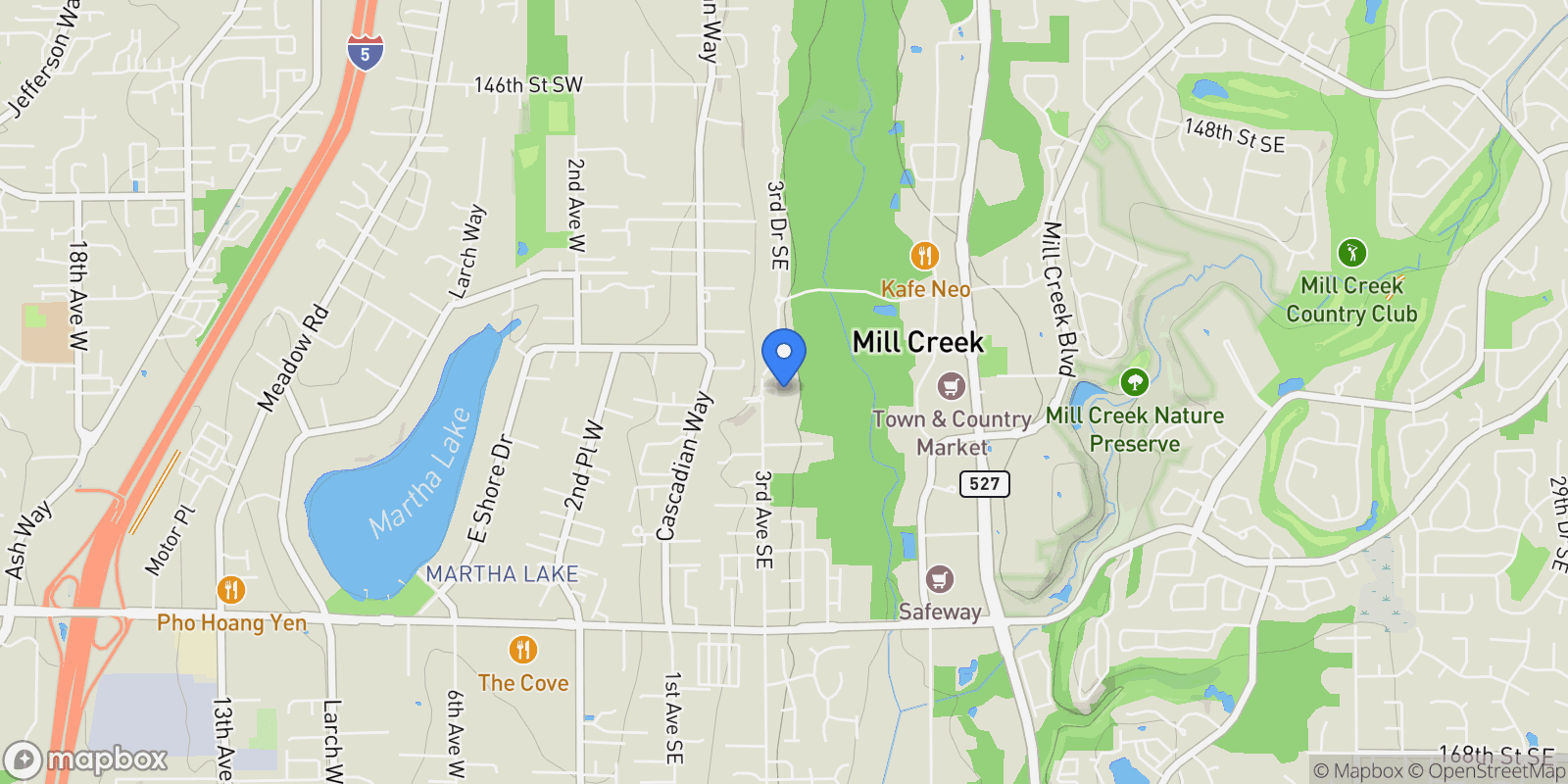 Map showing 15617 3rd Drive, Mill Creek, WA 98012, Mill Creek, Washington, United States.