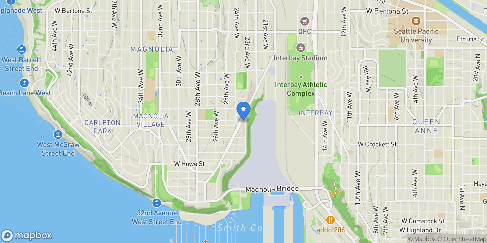 Map showing 2334 Thorndyke Ave , 202, Seattle, WA 98199, Seattle, Washington, United States.