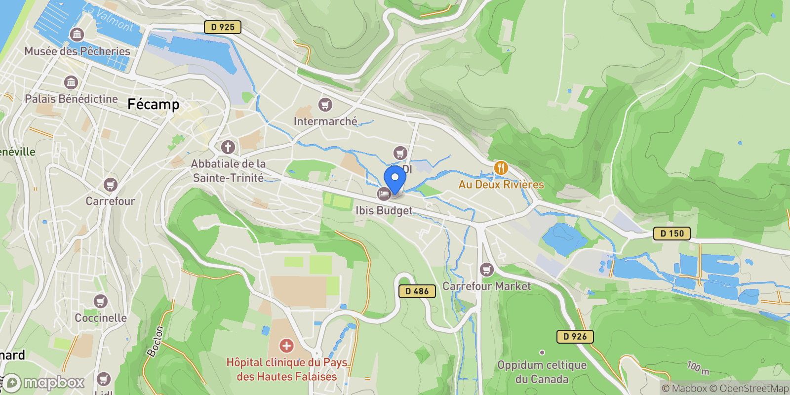 Map showing Deauville, Normandy, France.