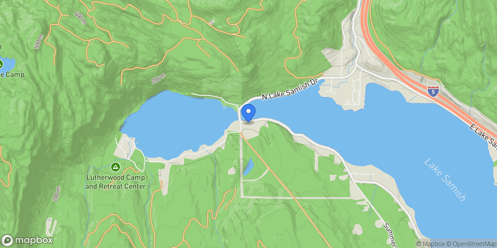 Map showing 961 W Lake Samish Drive, Bellingham, WA 98229, Bellingham, Washington, United States.
