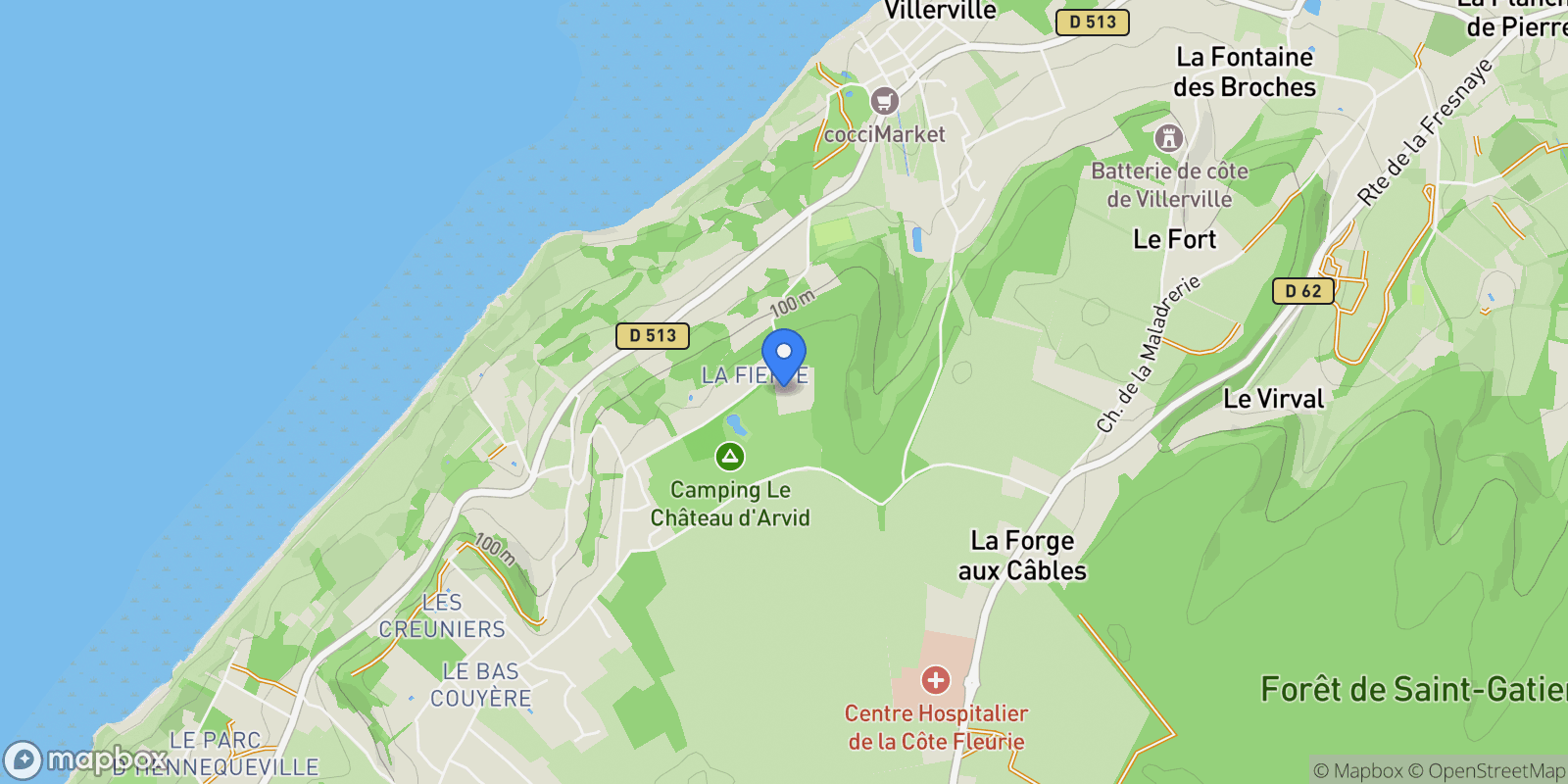 Map showing Saint-Malo, Brittany, France.