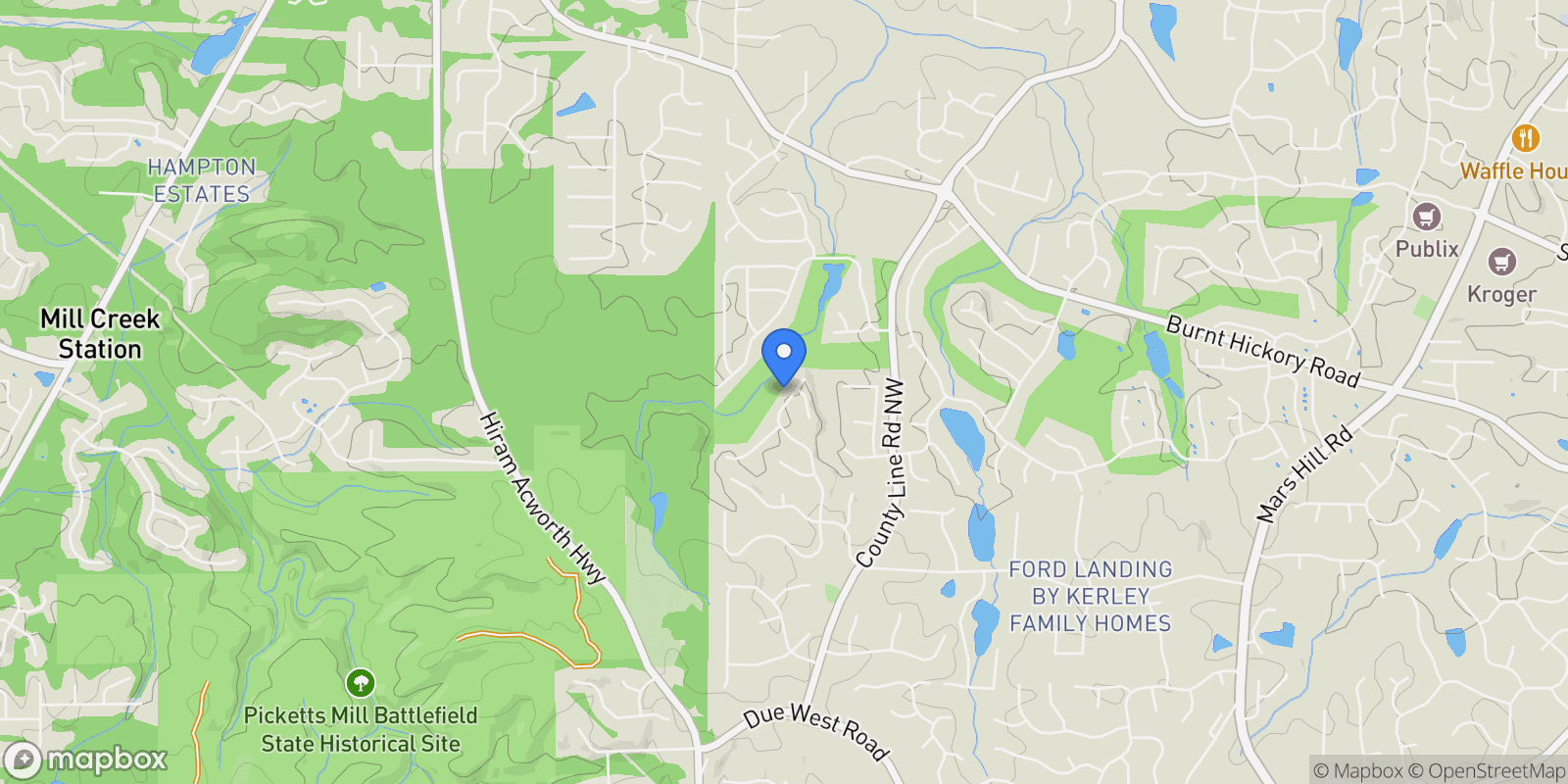 Map showing 1391 Benbrooke Lane NW, Acworth, GA 30101, Acworth, Georgia, United States.
