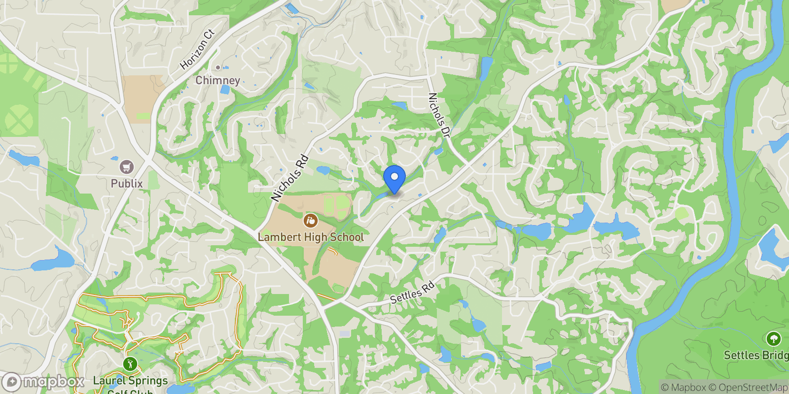 Map showing 1580 Bramble Bush Way, Suwanee, GA 30024, Suwanee, Georgia, United States.