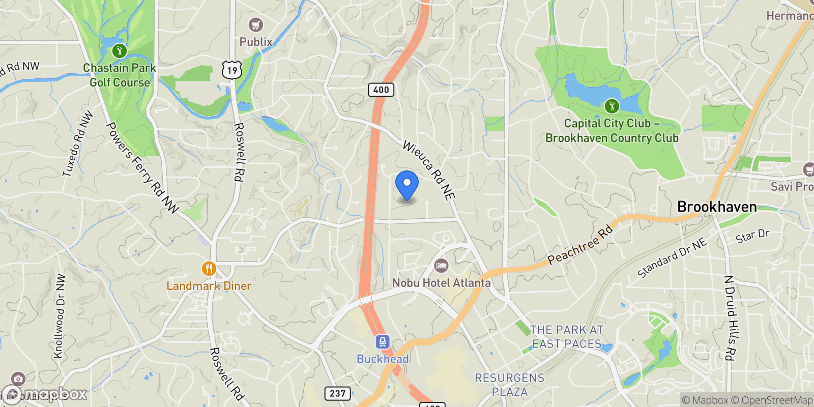 Map showing 3856 Stratford Park Drive NE, Atlanta, GA 30342, Atlanta, Georgia, United States.