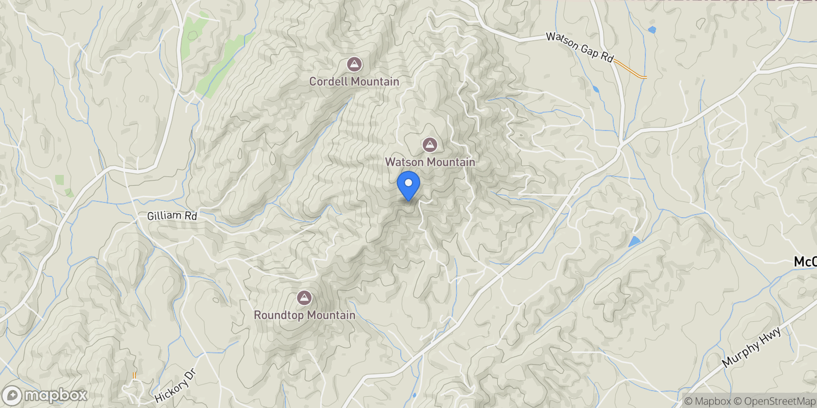 Map showing 279 Rising Star Lane, Mineral Bluff, Georgia, United States.