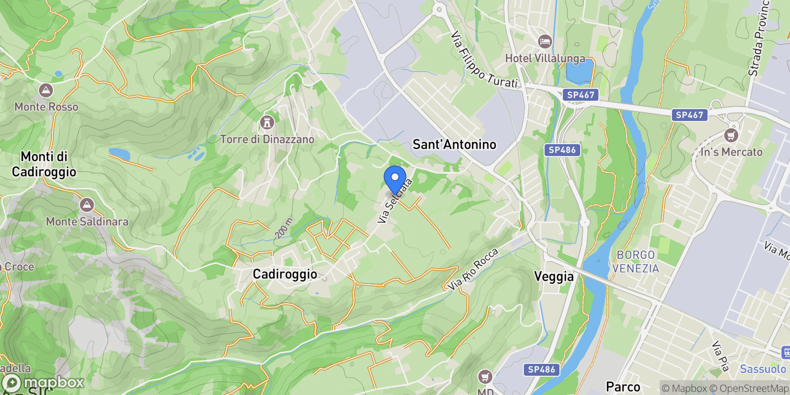 Map showing Via Selciata, 42013 Sant'Antonino RE, Italy, Sant'Antonino, Emilia-Romagna, Italy.