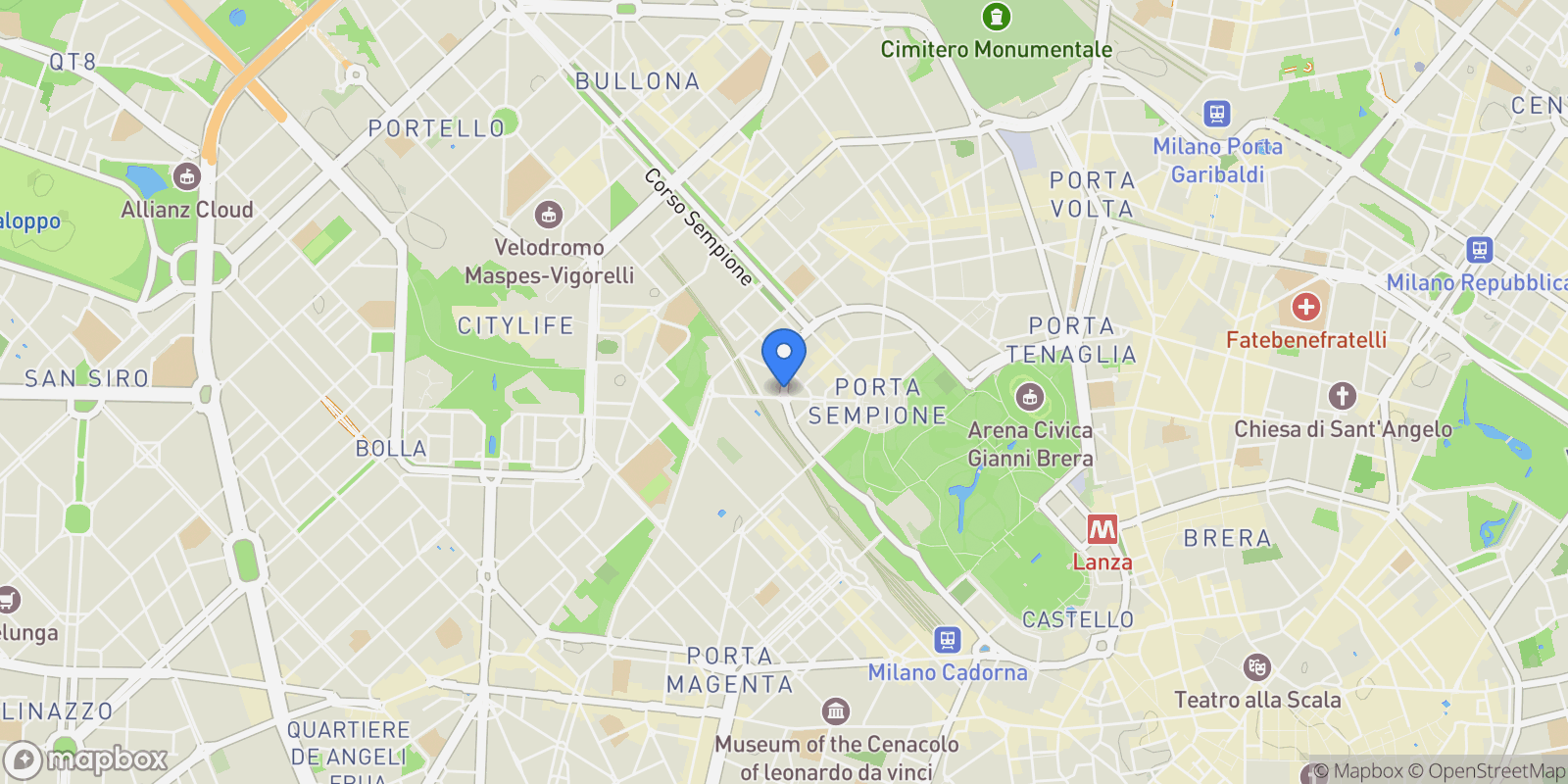 Map showing Via Antonio Canova, 20145 Milano MI, Italy, Milan, Lombardy, Italy.
