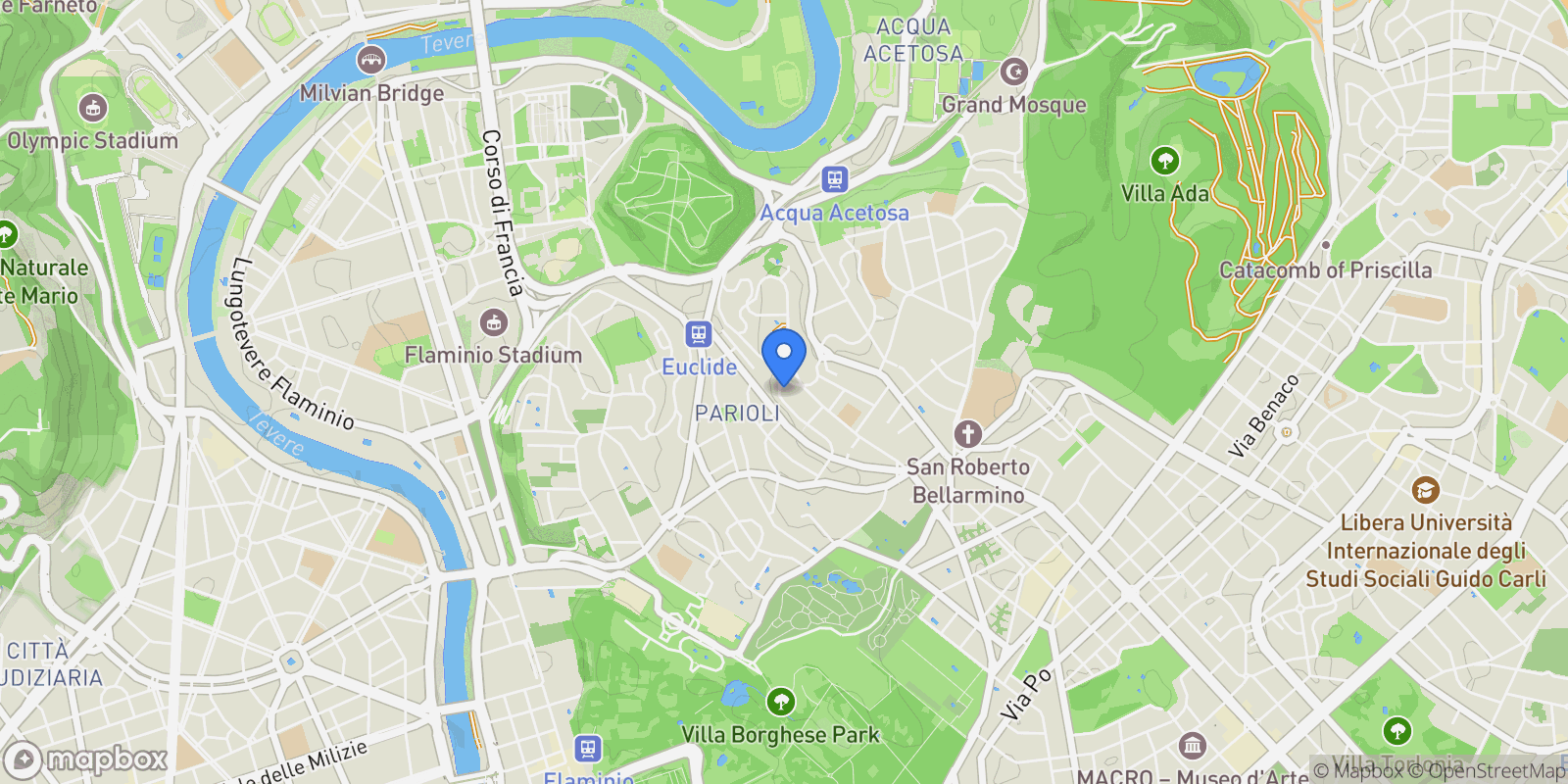 Map showing Roma Via Giuseppe Mercalli 80, Rome, Lazio, Italy.