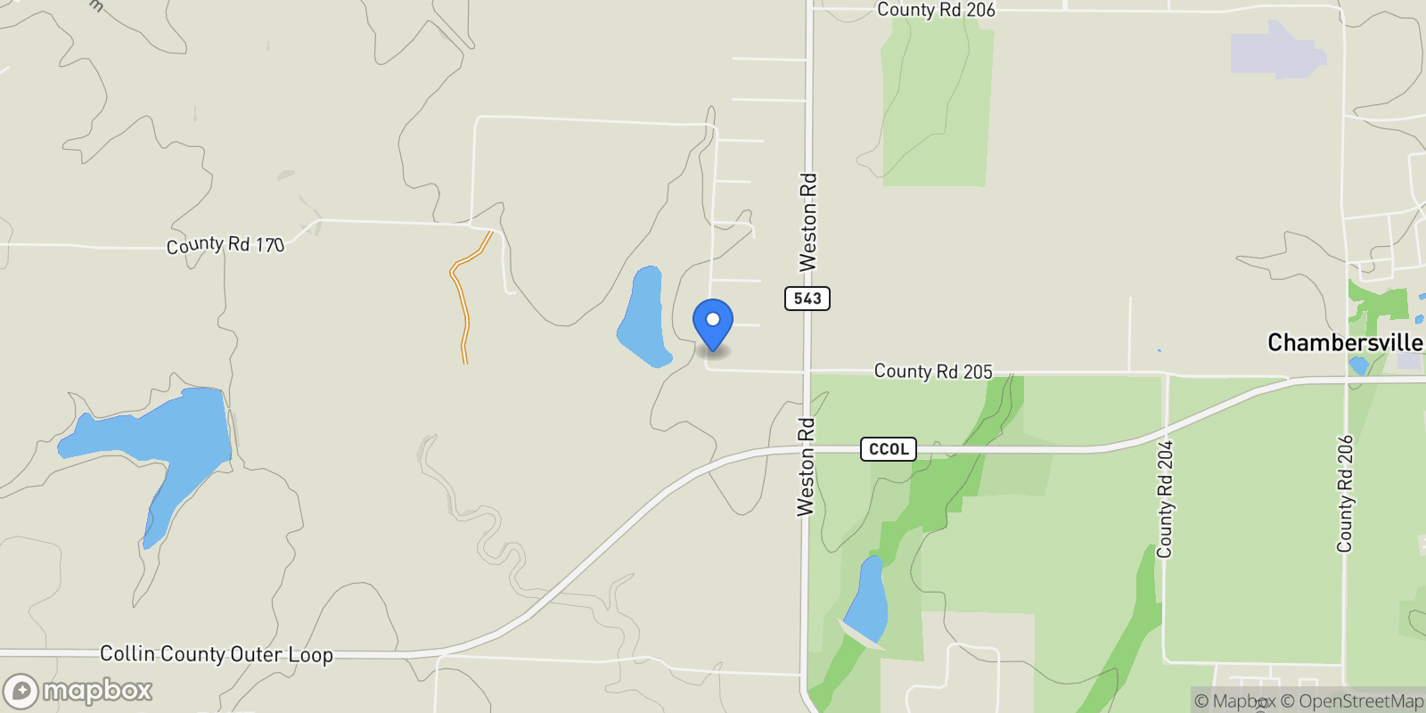 Map showing 212 W Cottage Hill Parkway, Weston, TX 75009, Weston, Texas, United States.