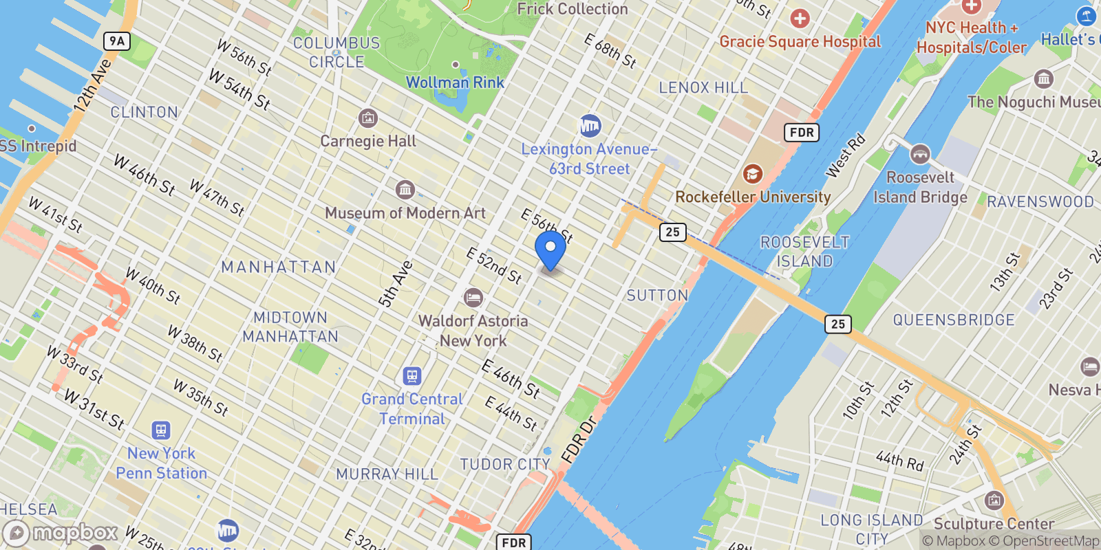 Map showing 211 East 53rd Street PHD, New York, NY 10022, New York, New York, United States.