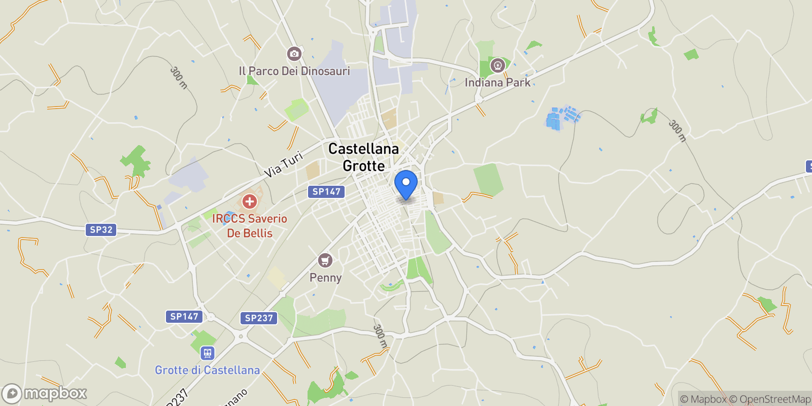 Map showing Piazza Nicola e Costa, 70013 Castellana Grotte BA, Italy, Castellana Grotte, Apulia, Italy.