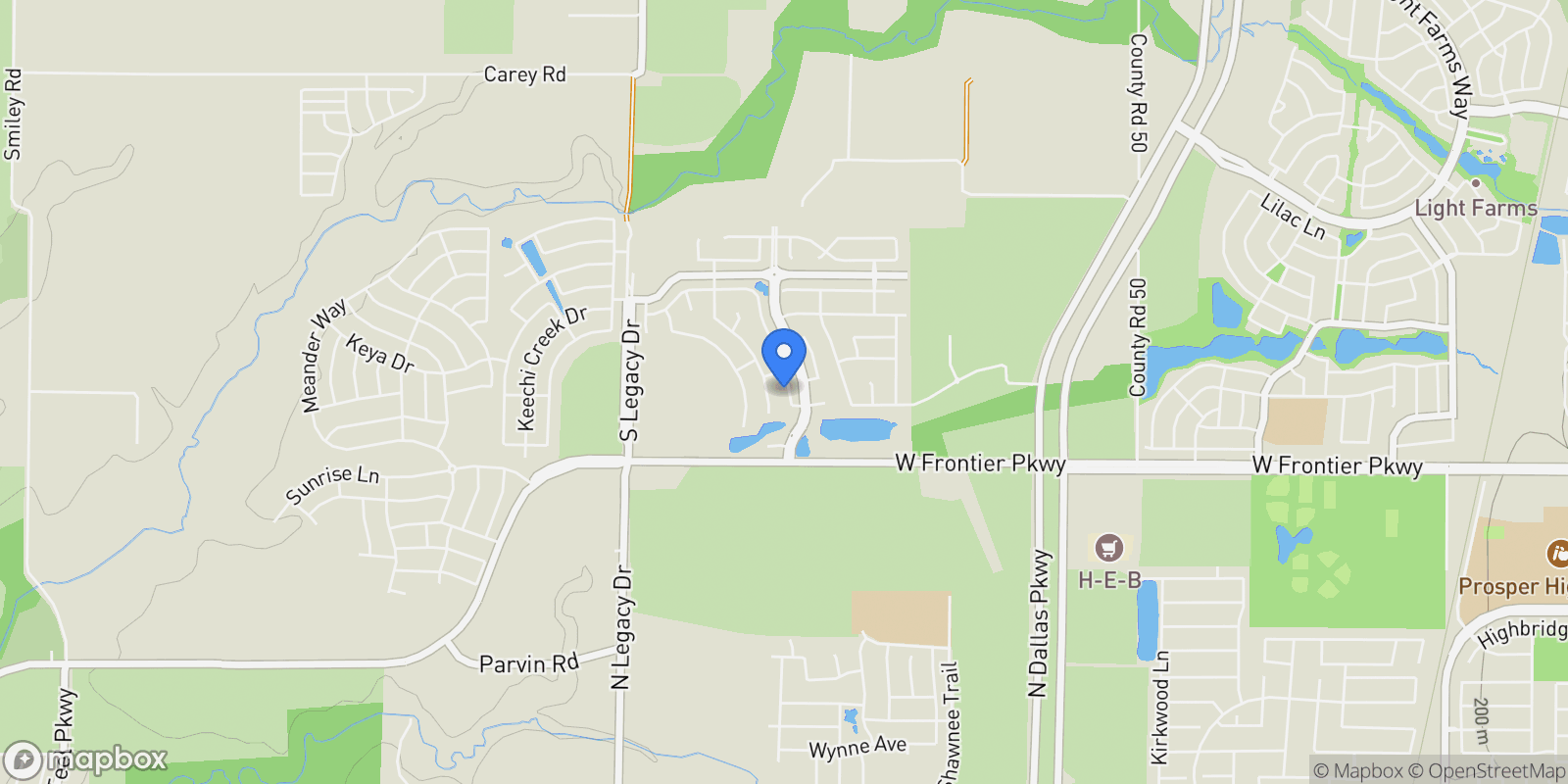 Map showing 4417 Mineral Creek Trail, Celina, TX 75078, Celina, Texas, United States.