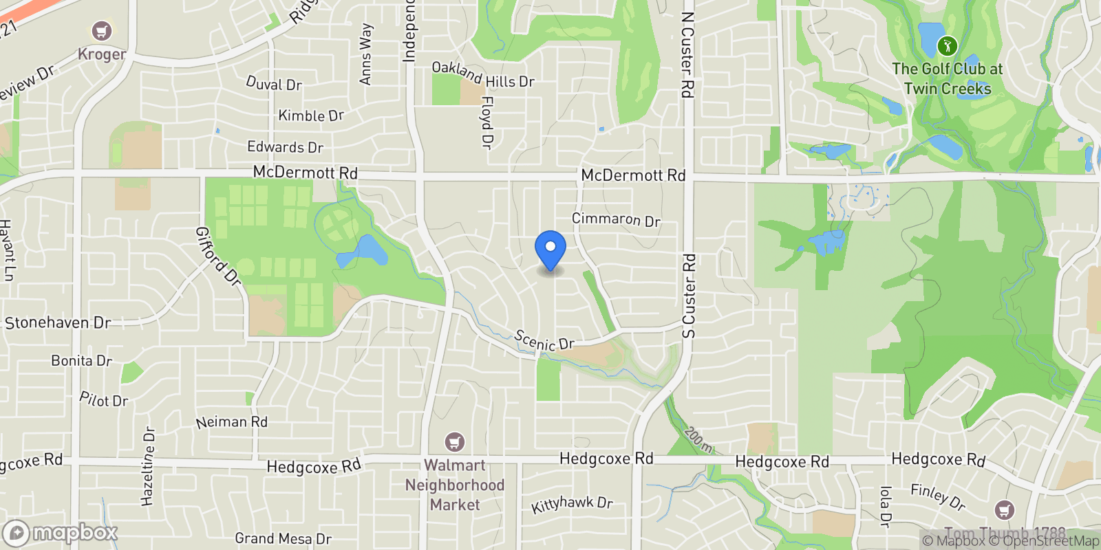 Map showing 8617 Orchard Hill Drive, Plano, TX 75025, Plano, Texas, United States.