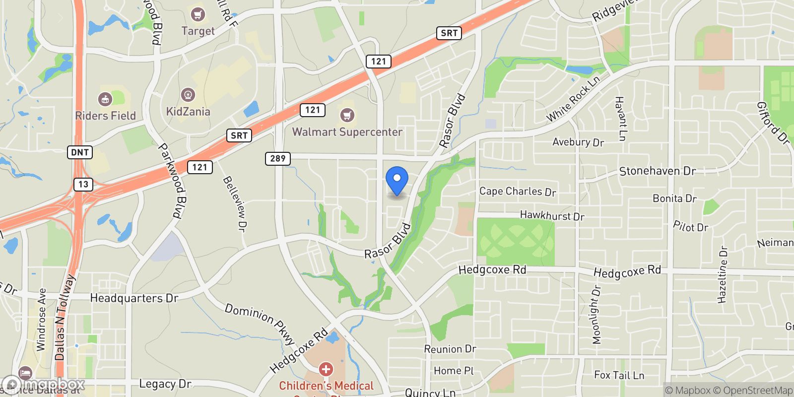 Map showing 4624 United Lane, Plano, TX 75024, Plano, Texas, United States.