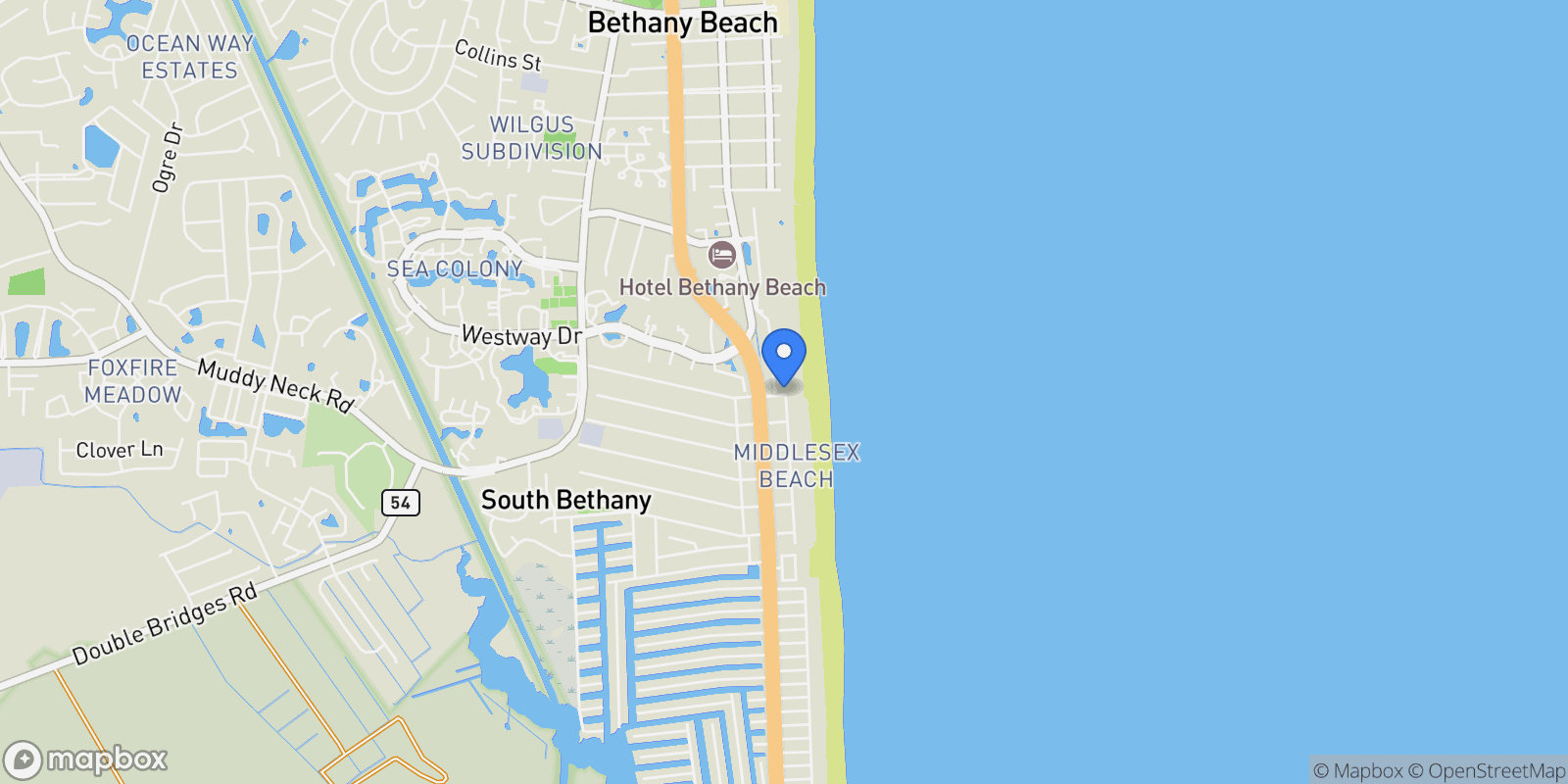 Map showing 502 ISLAND HOUSE RD ROAD, BETHANY BEACH, DE 19930, Bethany Beach, Delaware, United States.