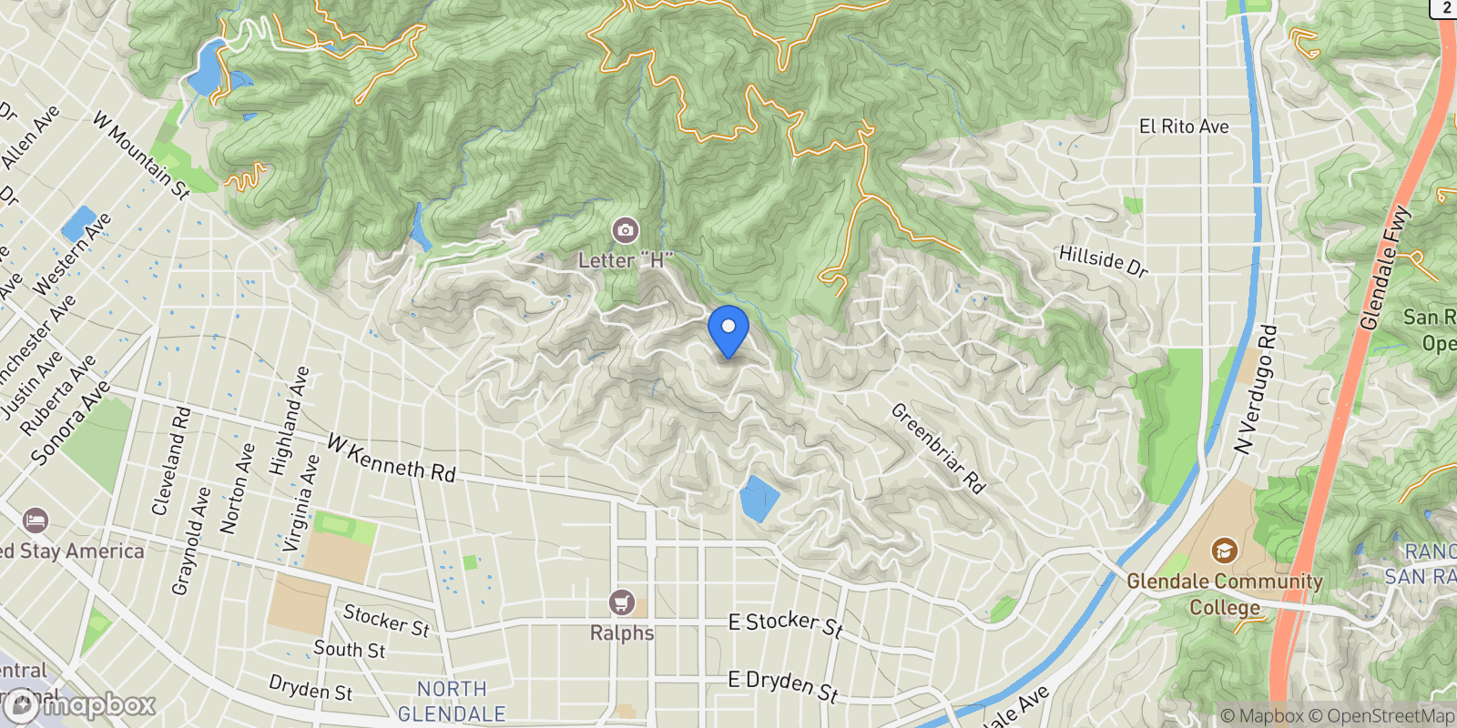 Map showing 1971 Deermont Road, Glendale, CA 91207, Glendale, California, United States.