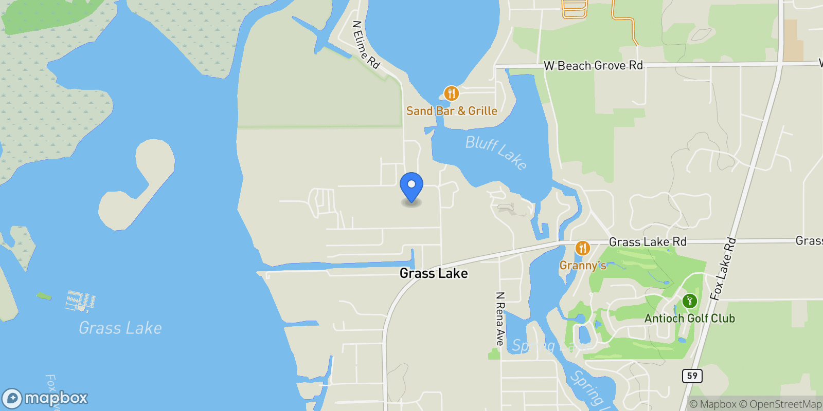 Map showing 40418 South Newport Drive, Antioch, IL 60002, Antioch, Illinois, United States.