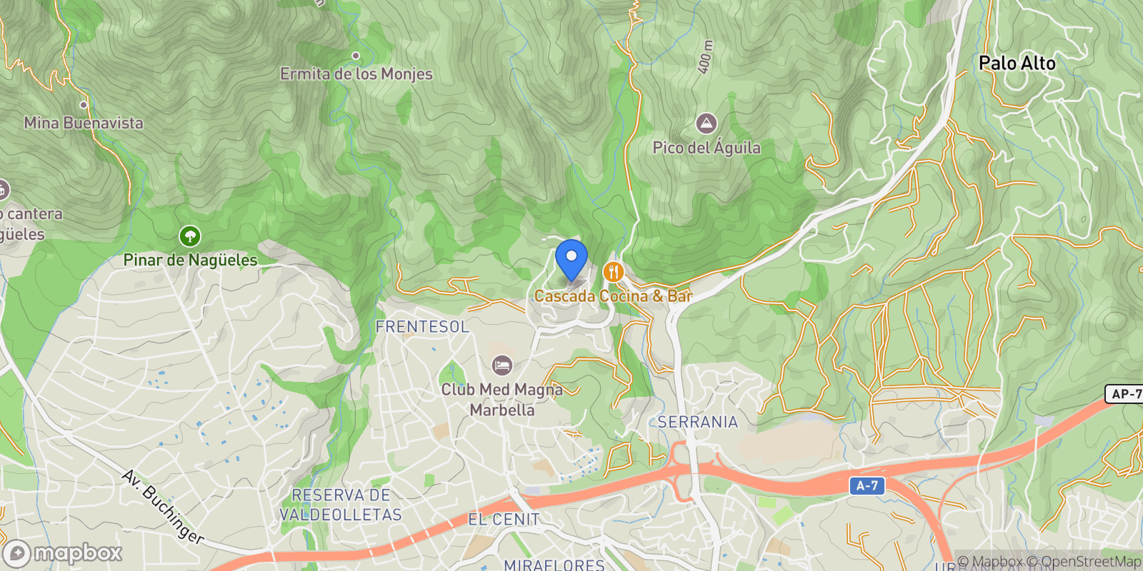 Map showing Marbella, Andalusia, Spain.