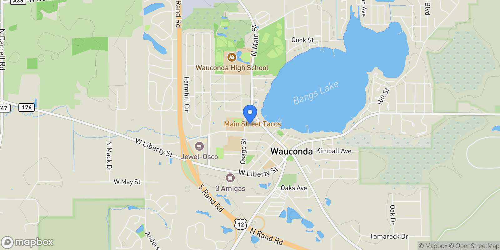 Map showing 124 Hubbard Court, Wauconda, IL 60084, Wauconda, Illinois, United States.