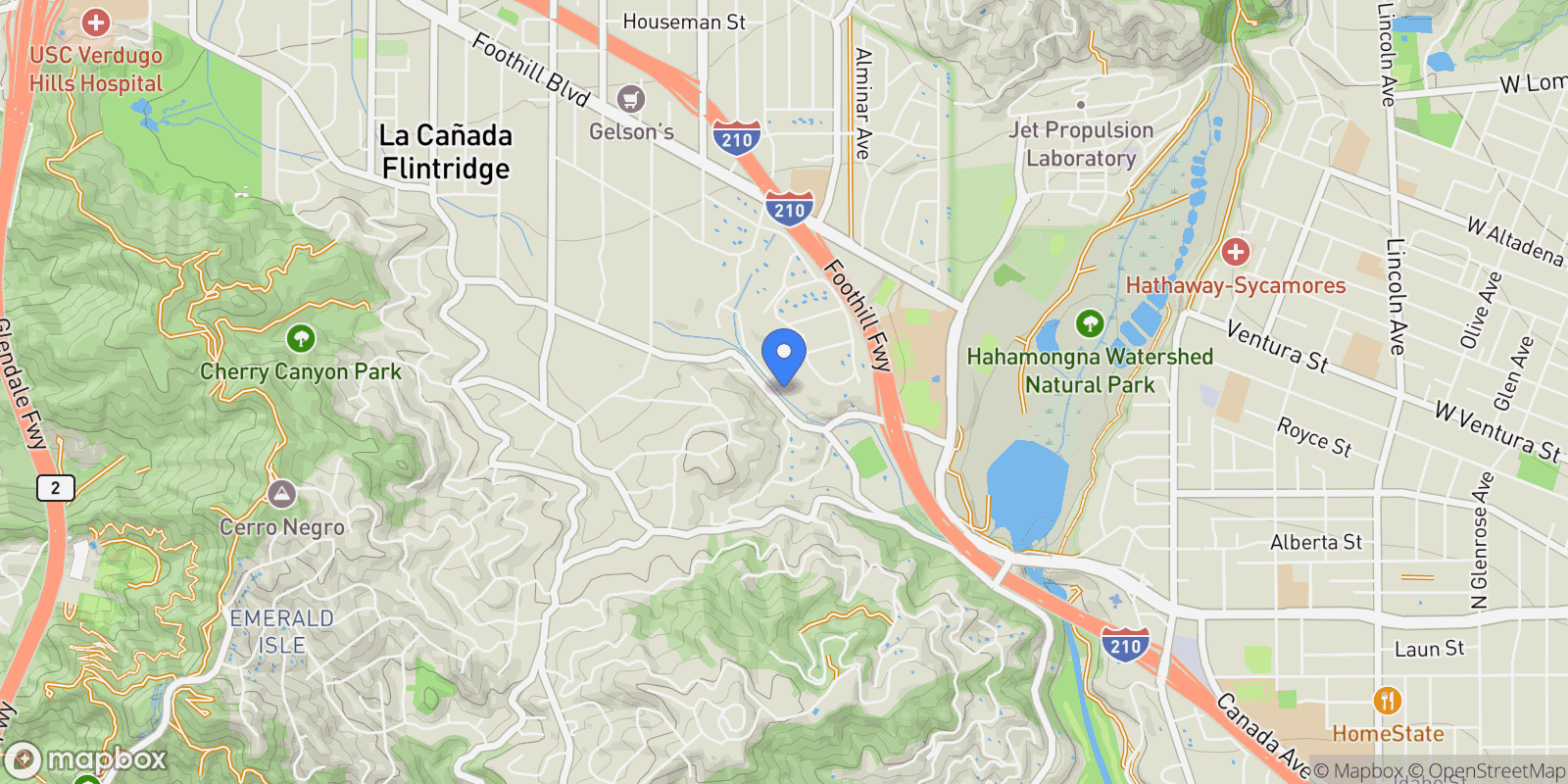 Map showing 375 Berkshire Avenue, La Canada Flintridge, CA 91011, La Cañada Flintridge, California, United States.
