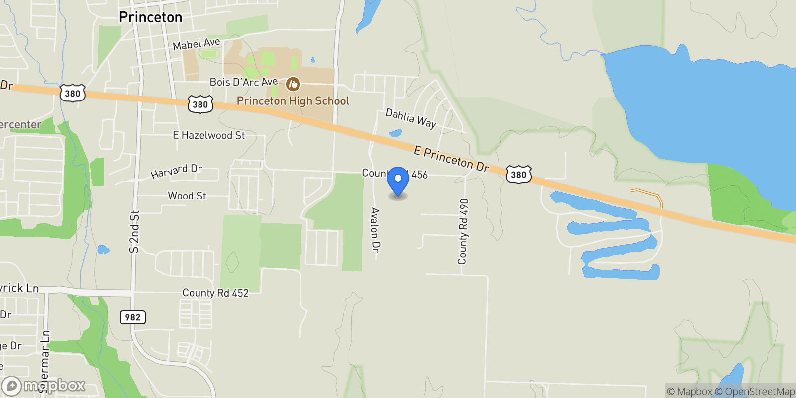 Map showing 1377 County Road 456, Princeton, TX 75407, Princeton, Texas, United States.