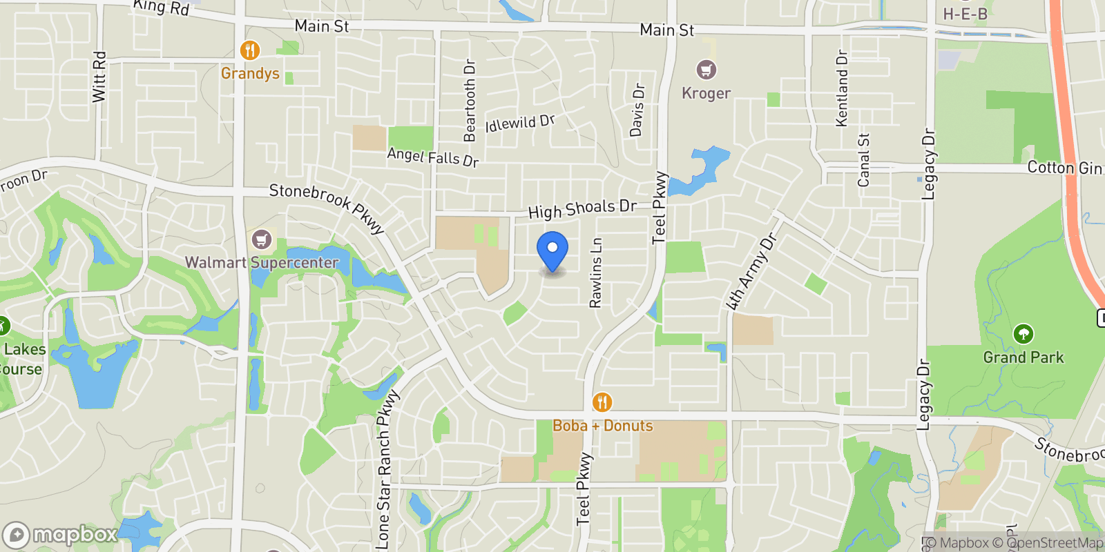 Map showing 2335 Flat Creek Road, Frisco, TX 75036, Frisco, Texas, United States.