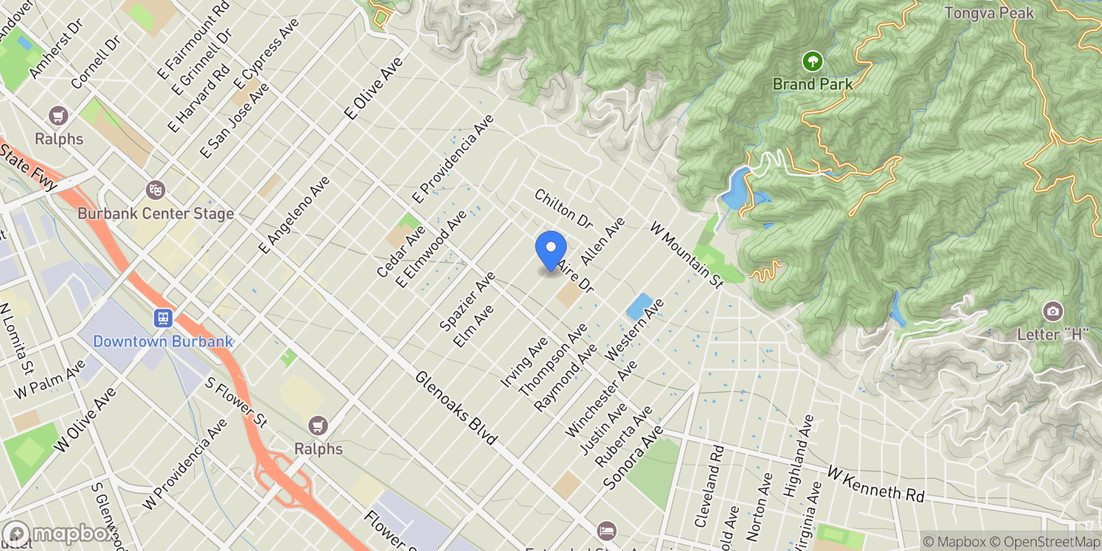 Map showing 1362 Linden Avenue, Glendale, CA 91201, Glendale, California, United States.
